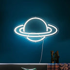 Blauer Saturn (29x40cm) USB - loveledlights - LED-Schild - 