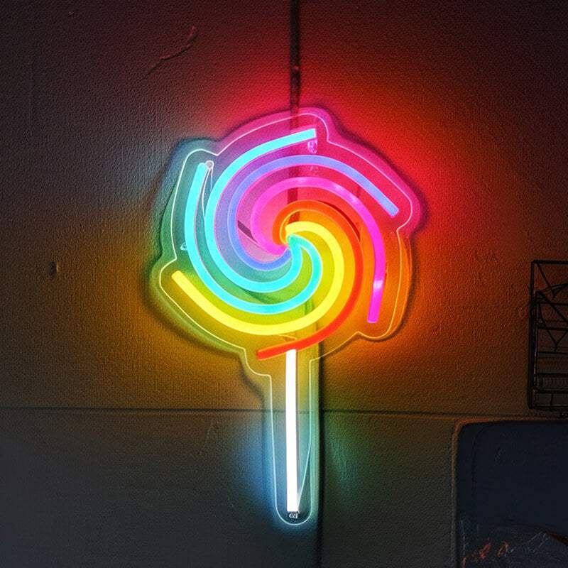 Bunter Lollypop (35x20cm) USB - loveledlights - LED-Schild - 