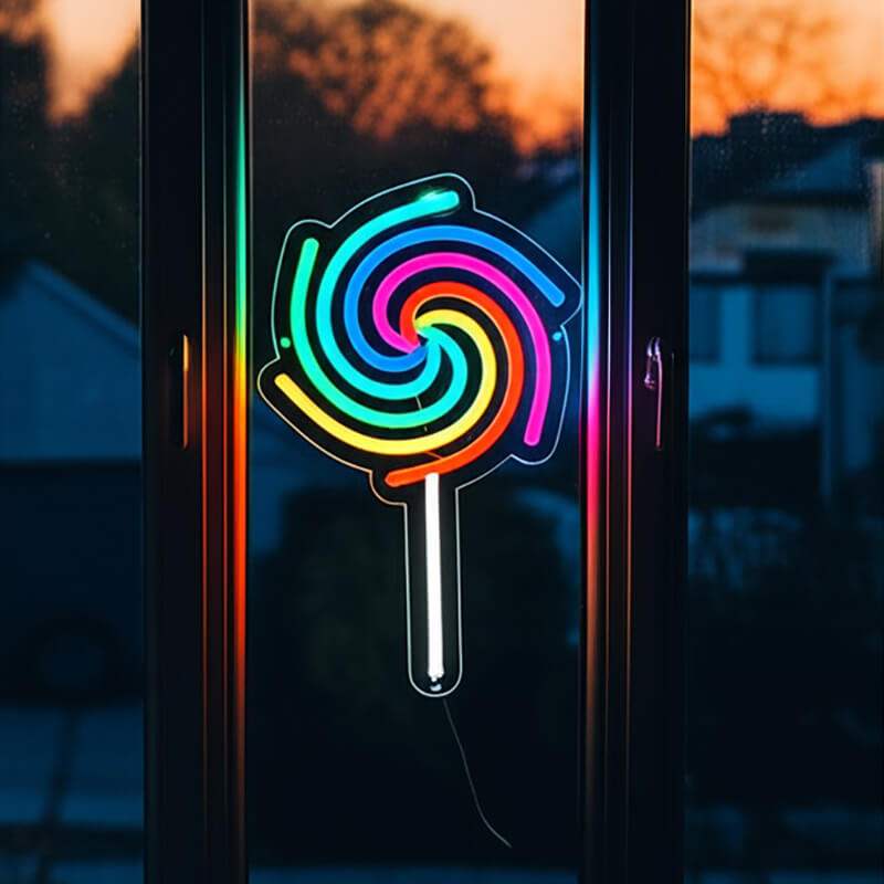 Bunter Lollypop (35x20cm) USB - loveledlights - LED-Schild - 