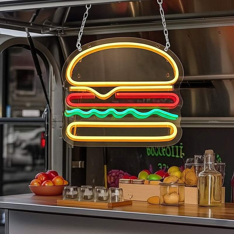 Cheeseburger (35x35cm) USB - loveledlights - LED-Schild - 