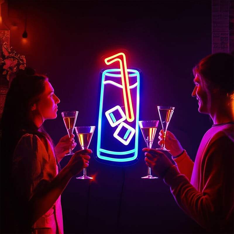 Cocktailglas (50x19cm) USB - loveledlights - LED-Schild - 