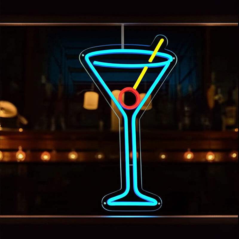 Cocktail Neon LED Schild – Sommer-Drink als Wanddeko für Cocktailbars & Lounges