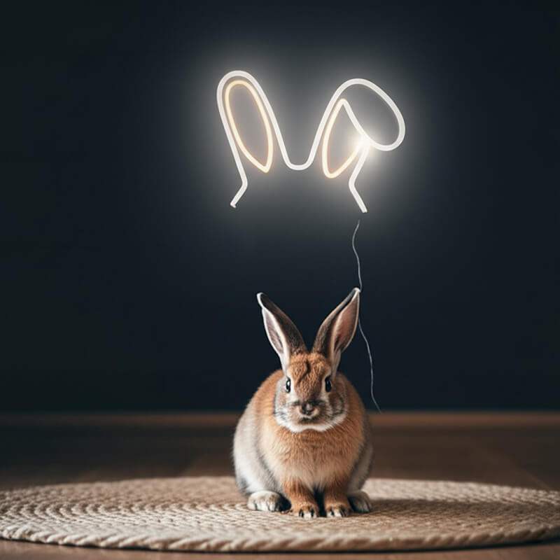 Hasenohren (33x33cm) USB - loveledlights - LED-Schild - 