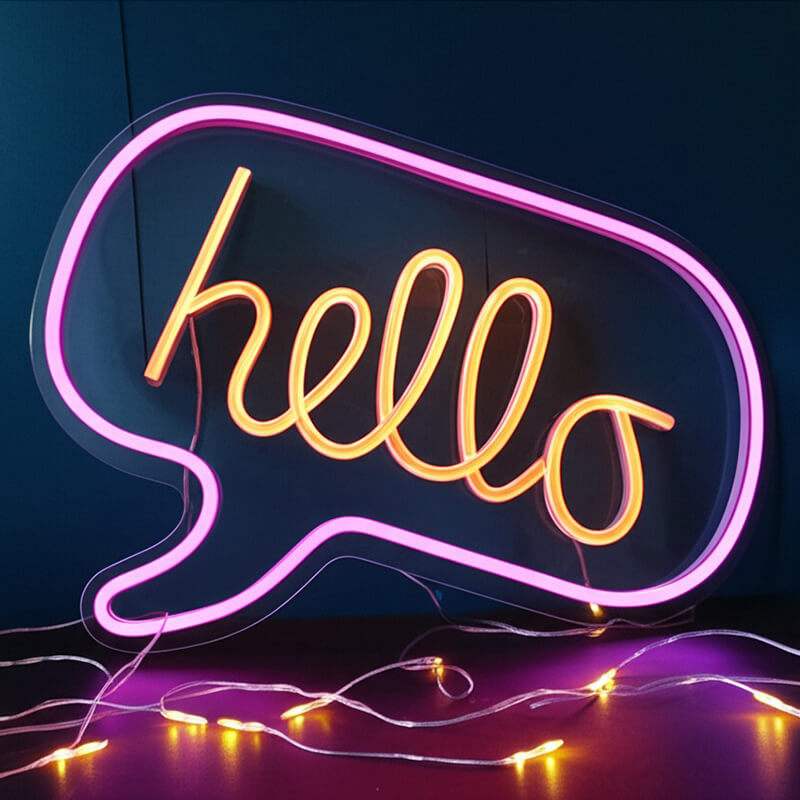 Hello Neon LED Schild handgefertigt – Salon und Boutique Empfangs Deko