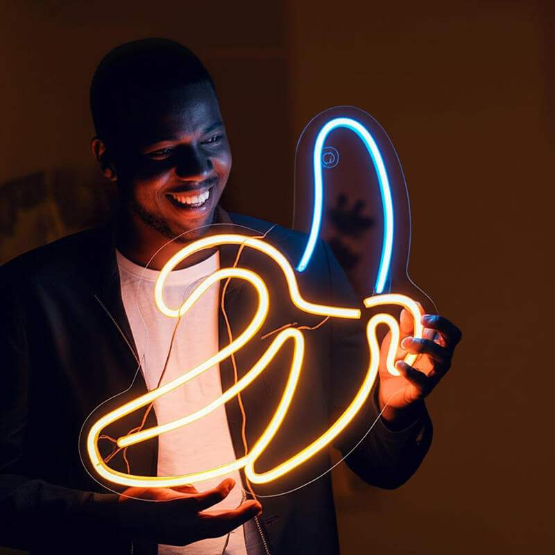 Banane Neon Schild dimmbar – 9 Stufen USB auf 6mm Acrylplatte