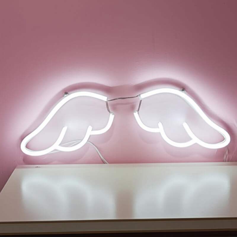 Engelsflügel Neon LED Schild dimmbar 9 Stufen USB – Boudoir Beleuchtung