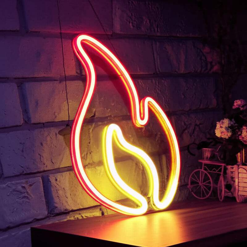 Feuerflamme (31x22cm) USB - loveledlights - LED-Schild - 