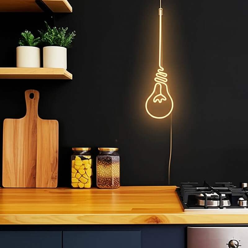 Glühbirne Neon LED Schild dimmbar 9 Stufen USB – Galerie Beleuchtung