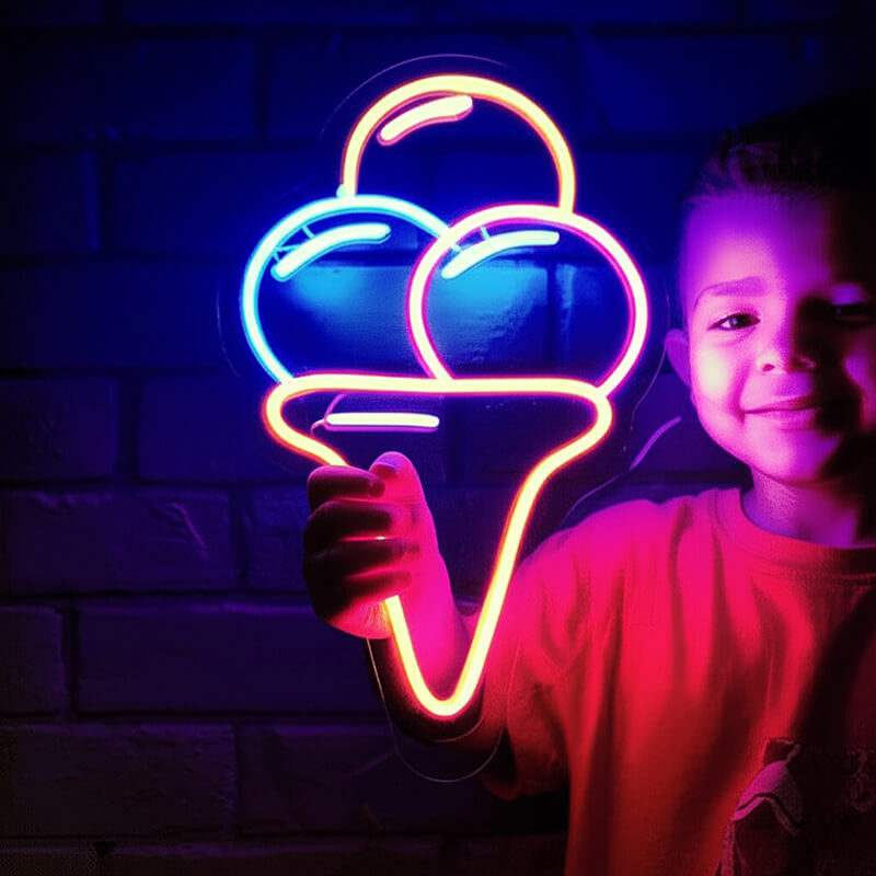 Großes Kugeleis (24x40cm) USB - loveledlights - LED-Schild - 