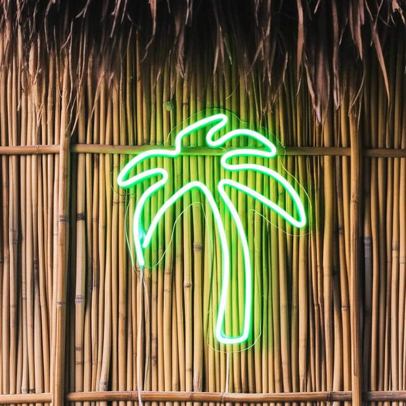 Grüne Palme (36x30cm) USB - loveledlights - LED-Schild - 