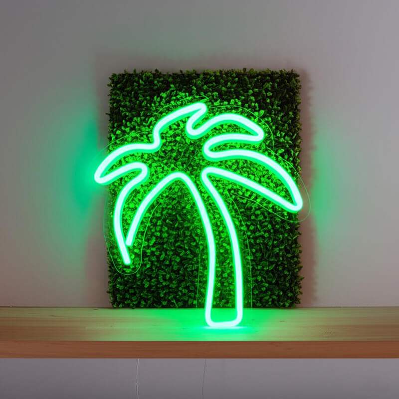 Grüne Palme (36x30cm) USB - loveledlights - LED-Schild - 