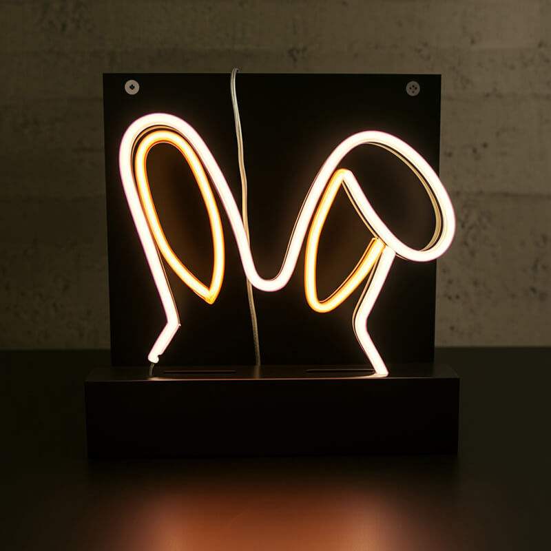 Hasenohren Neon LED Schild handgefertigt – Babyzimmer Geschenk Idee
