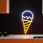 Kugel Eis in Waffel (19x33cm) USB - loveledlights - LED-Schild - 