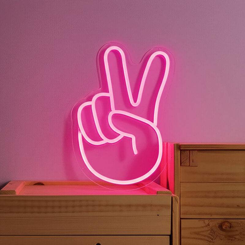 Peace Handzeichen (30x18cm) USB - loveledlights - LED-Schild - 