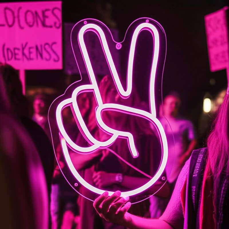 Peace LED Wanddeko – Geschenkidee für Freigeister und Friedensliebhaber