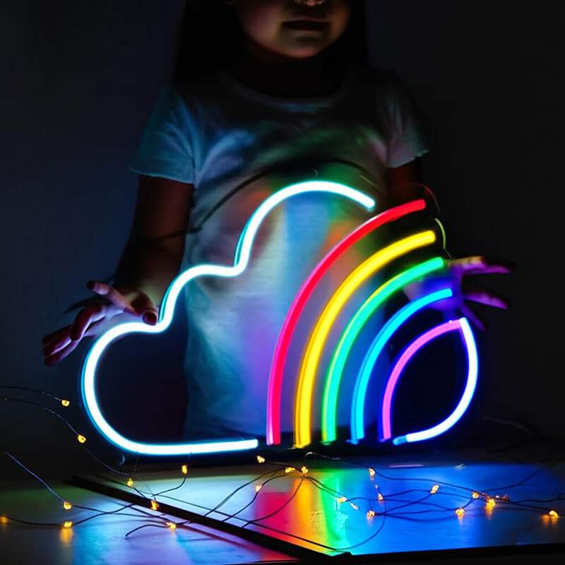 Regenbogen LED Schild 6mm Acrylplatte – Hoffnungs-Symbol fürs Schlafzimmer