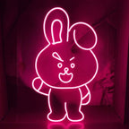 Pinker Hase (41x33cm) USB - loveledlights - LED-Schild - b21