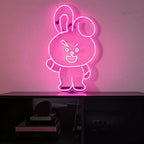 Pinker Hase (41x33cm) USB - loveledlights - LED-Schild - b21