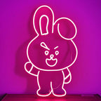 Pinker Hase (41x33cm) USB - loveledlights - LED-Schild - b21