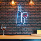 Weinglas mit Flasche (38x23cm) USB - loveledlights - LED-Schild - 