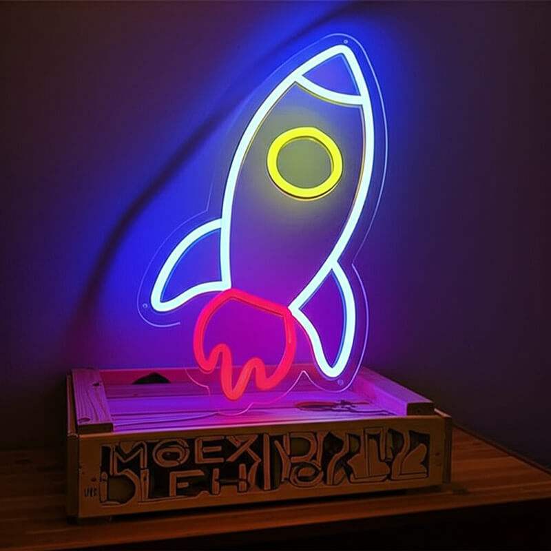 Kleine Rakete (40x25cm) USB - loveledlights - LED-Schild - 