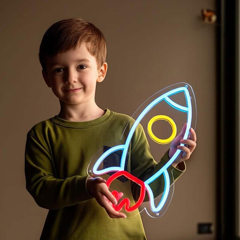 Kleine Rakete (40x25cm) USB - loveledlights - LED-Schild - 