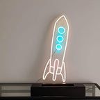 Weltraum Rakete (50x33cm) USB - loveledlights - LED-Schild - 