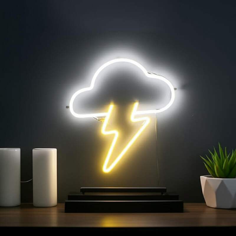 Wolkenblitz (35x35cm) USB - loveledlights - LED-Schild - 