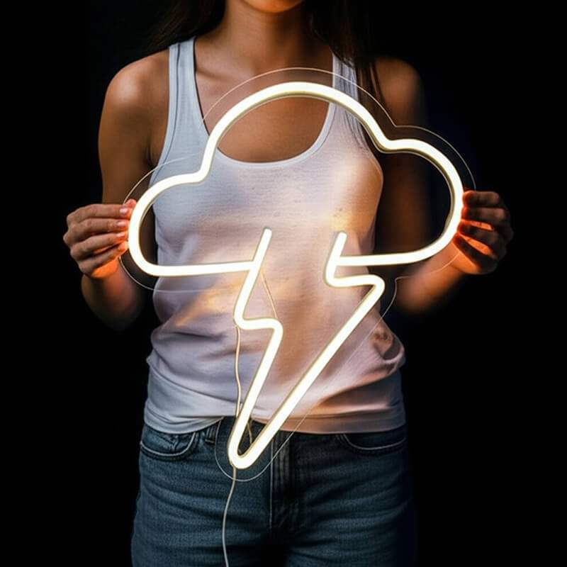 Wolkenblitz (35x35cm) USB - loveledlights - LED-Schild - 