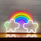 Regenbogen mit Wolken (38x24cm) USB - loveledlights - LED-Schild - 