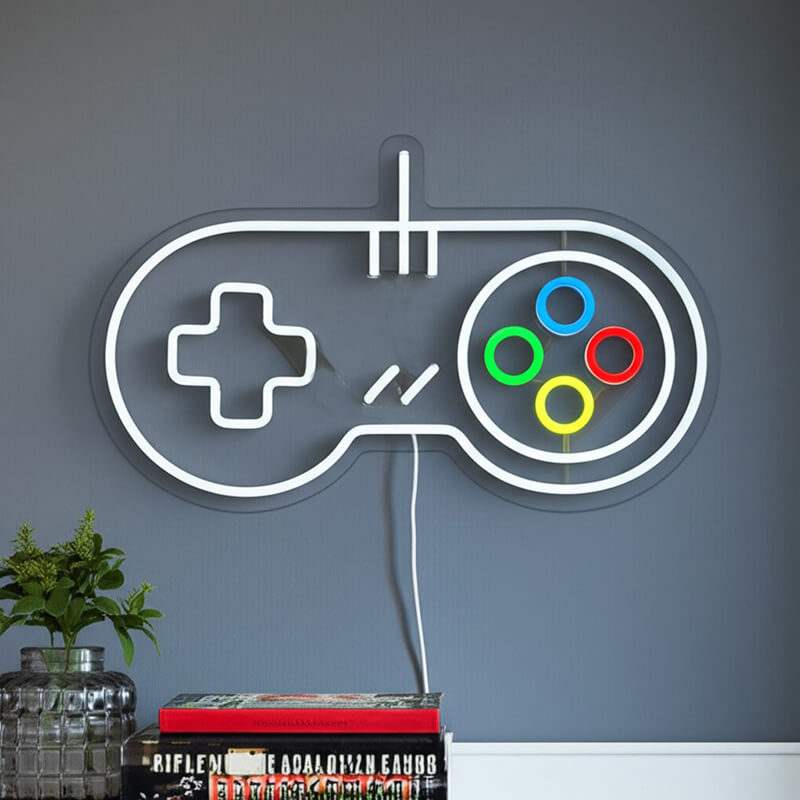 Retro Gaming Controller (40x23cm) USB - loveledlights - LED-Schild - 