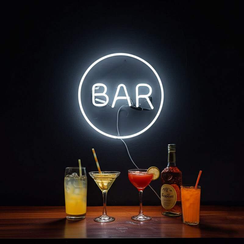 Rundes BAR-Zeichen (35x35cm) USB - loveledlights - LED-Schild - 