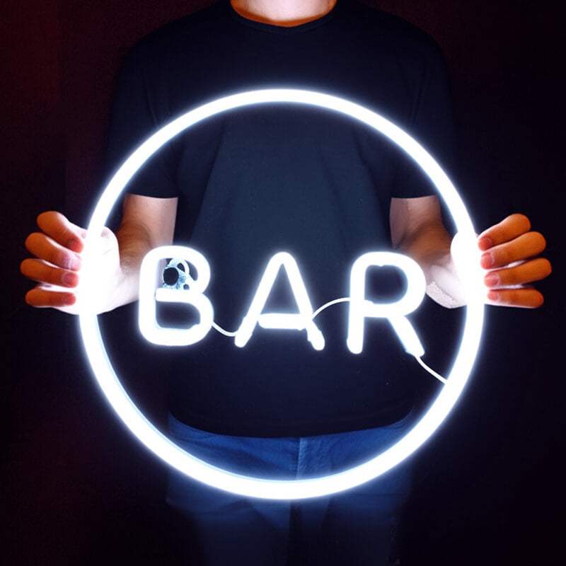 Rundes BAR-Zeichen (35x35cm) USB - loveledlights - LED-Schild - 