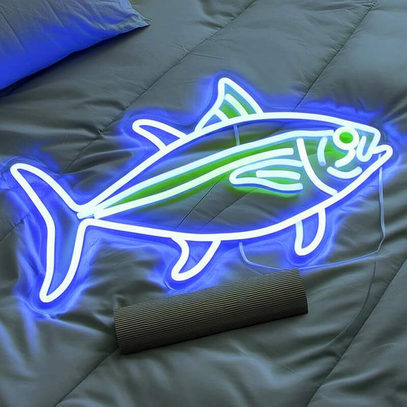 Tunfisch Neon Sign – Wanddeko für Fischladen und Hafen-Lokal