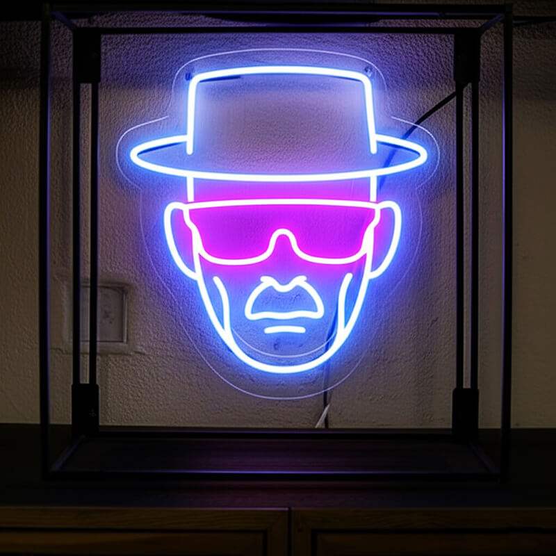Walter White LED Schild 6mm Acrylplatte – Heisenberg Wanddeko für Sammler