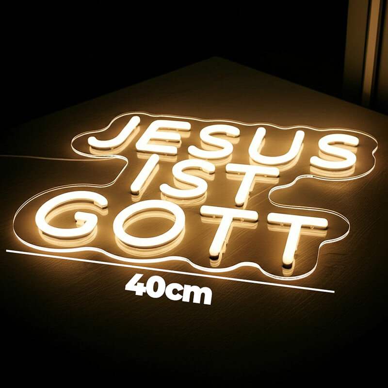 Jesus ist Gott Neon LED Schild – christliches Café und Buchladen Beleuchtung