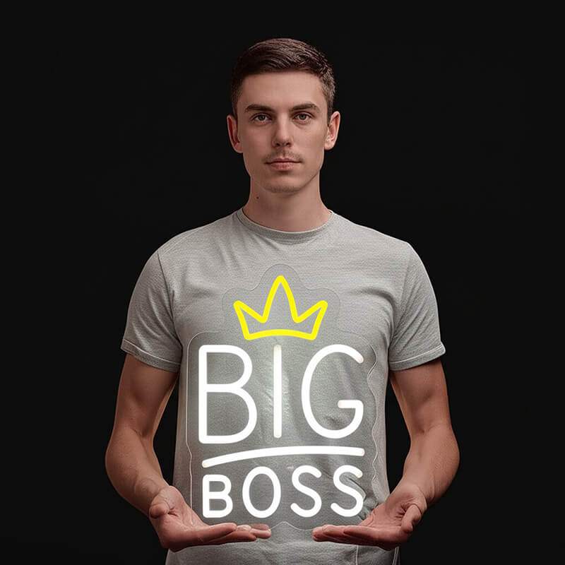 Boss Neon LED Schild USB – Big Boss als Geschenk für Führungskräfte
