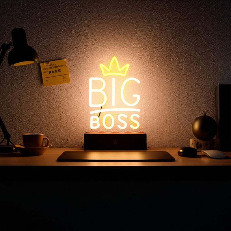 Big Boss Neon Schild dimmbar – 9 Stufen USB auf 6mm Acrylplatte