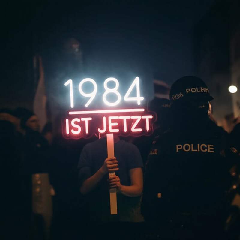 1984 Neon Schild als Geschenk – USB-Leuchtschild für politisch Interessierte