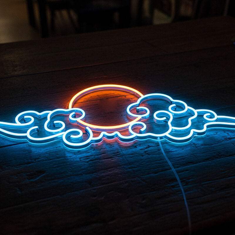 Anime Wolke Neon LED Schild USB – Manga-Stil Wolken-Symbol als Wanddeko