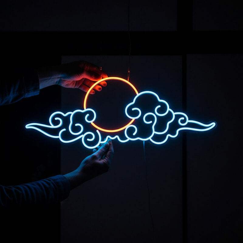 Anime Wolke LED Schild USB – Japan-Aesthetik für Gaming-Zimmer & Lounge