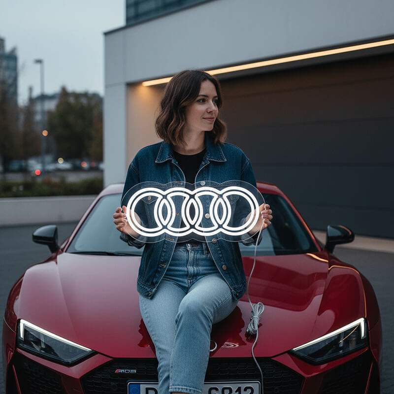 Auto Garagendekor (USB) - loveledlights - - audi,logo,ringe