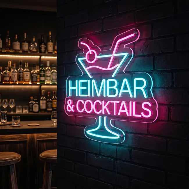 Heimbar & Cocktails Neon LED Schilder