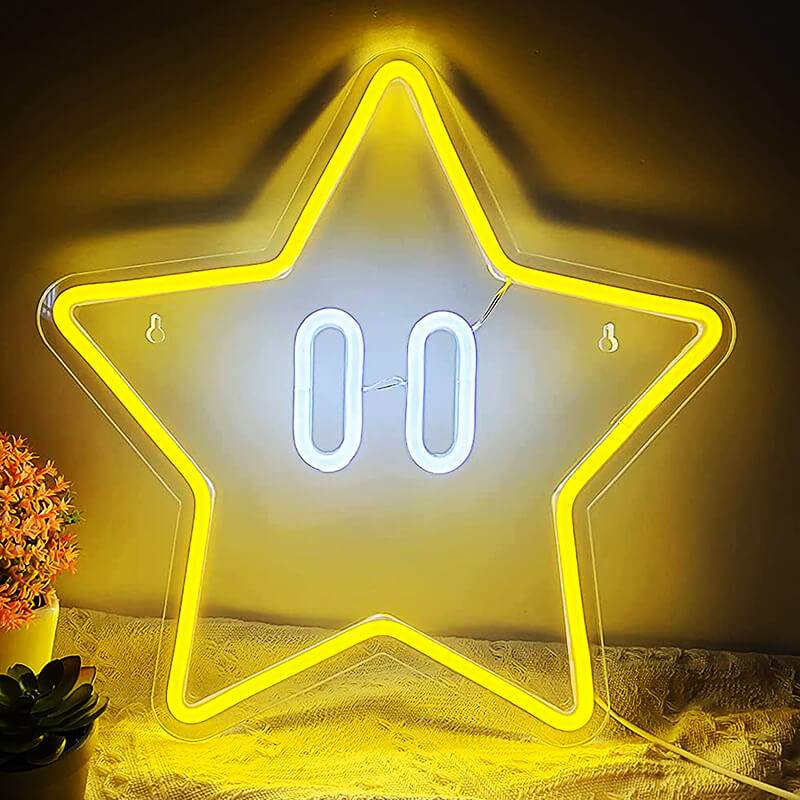 Super Star Neon LED Schild USB – Retro Gaming Deko fürs Zocker-Zimmer