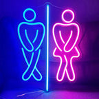 WC Schild M&W (40x50cm) USB - loveledlights - LED-Schild - frau,mann,toilette,wc