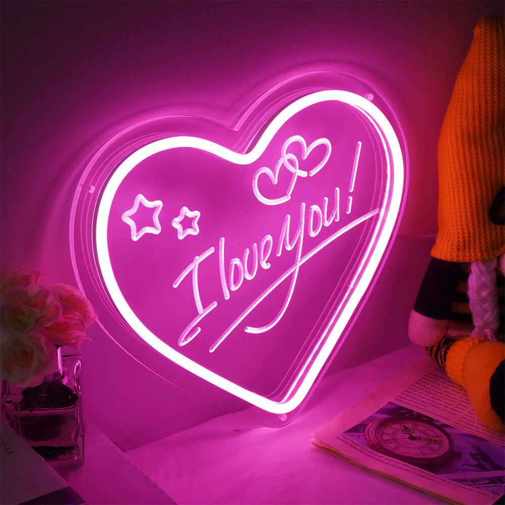 I love you Herz LED-Schild (25x22cm) USB