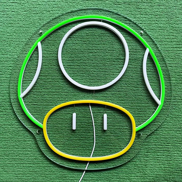Super-Pilz Neon LED Schild – USB, dimmbar | Mario Gaming Wanddeko