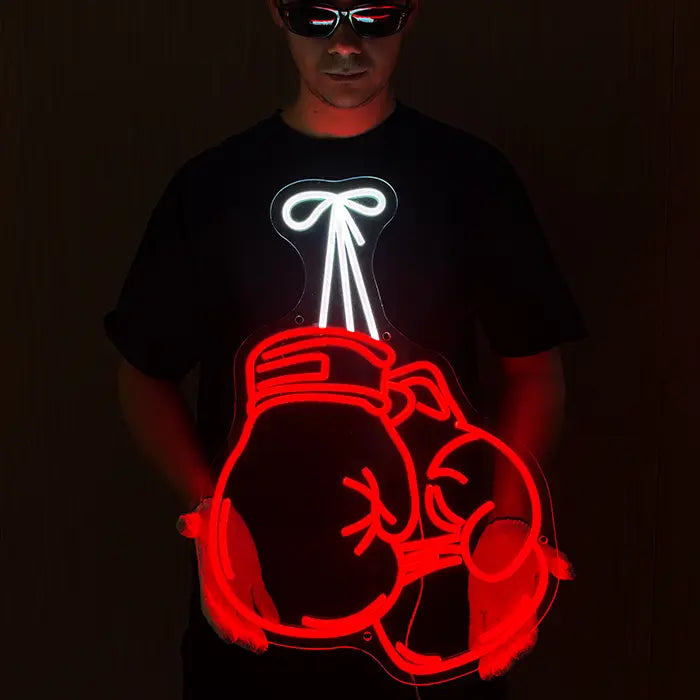 Boxhandschuhe Neon LED Schild – Dimmbar mit Fernbedienung | Boxgym Wanddeko