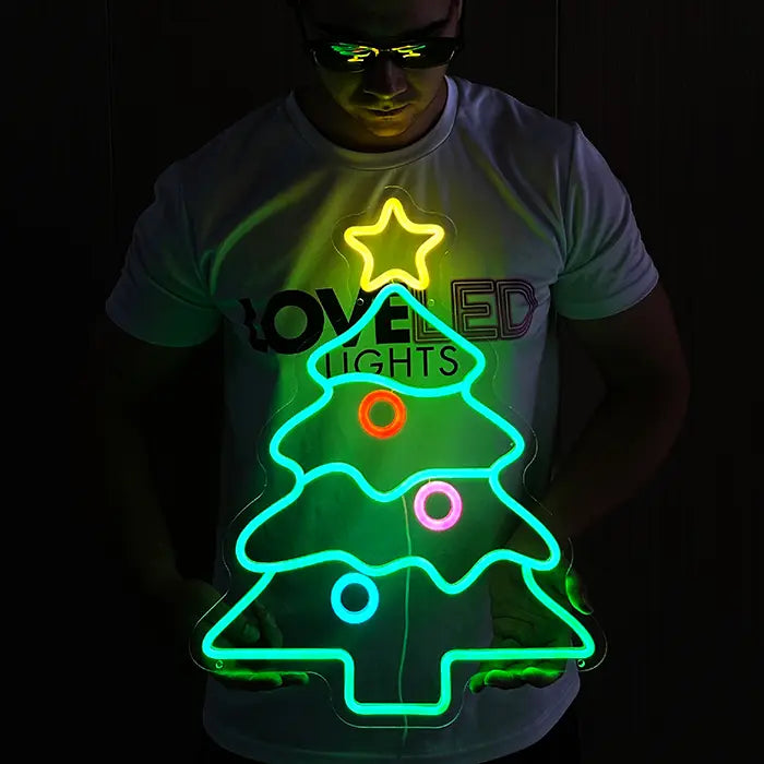 Tannenbaum Neon LED Schild – USB, dimmbar | Weihnachtsdeko