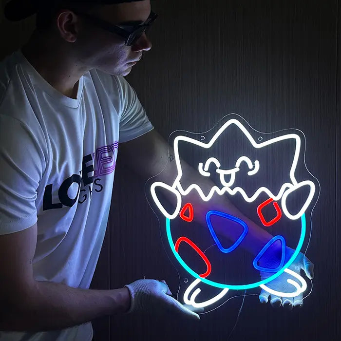 Seltene Pokémon Neon LED Schild – USB & 12V Leuchtschild | Pokémon Sammler Set